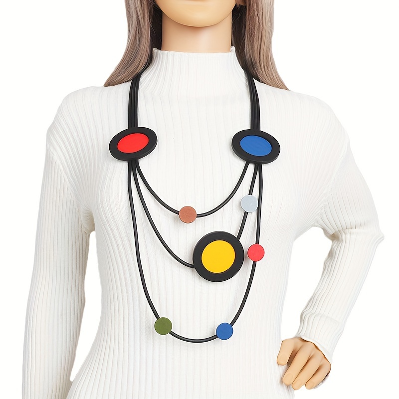 Boho Silicone Necklace for Women Bead Versatile Daily Wear